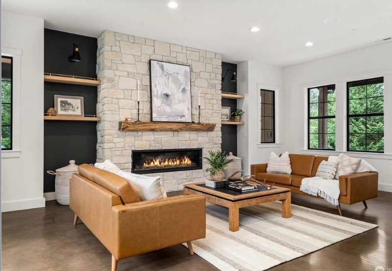 Custom Stone Fireplace