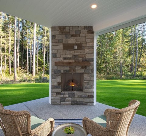 Outdoor Covered Fireplace